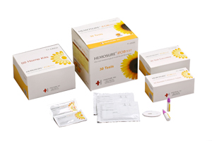Rapid Test Kit Hemosure® Colorectal Cancer Screening Fecal Occult Blood Test (iFOB or FIT) Stool Sample 30 Tests CLIA Waived & FDA 510k by Hemosure, Inc.  ID T1-CK30